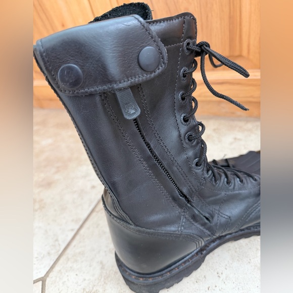 Rocky Black Leather 10” Paraboot Combat Moto Military Jumper Kiltie Boots, 7.5 - Picture 8 of 13